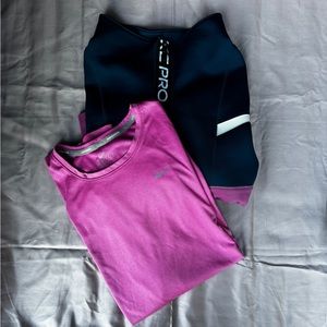 NIKE Women’s Bundle- 1/2 Zip (Size L) and Long Sleeve (Size M)